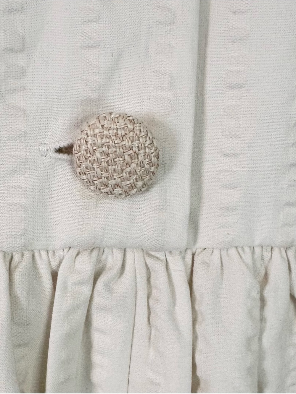 Tuckernuck Adelaide Shawl Collar Dress NWT Seersucker Sz Large White Midi Lined - Picture 9 of 14